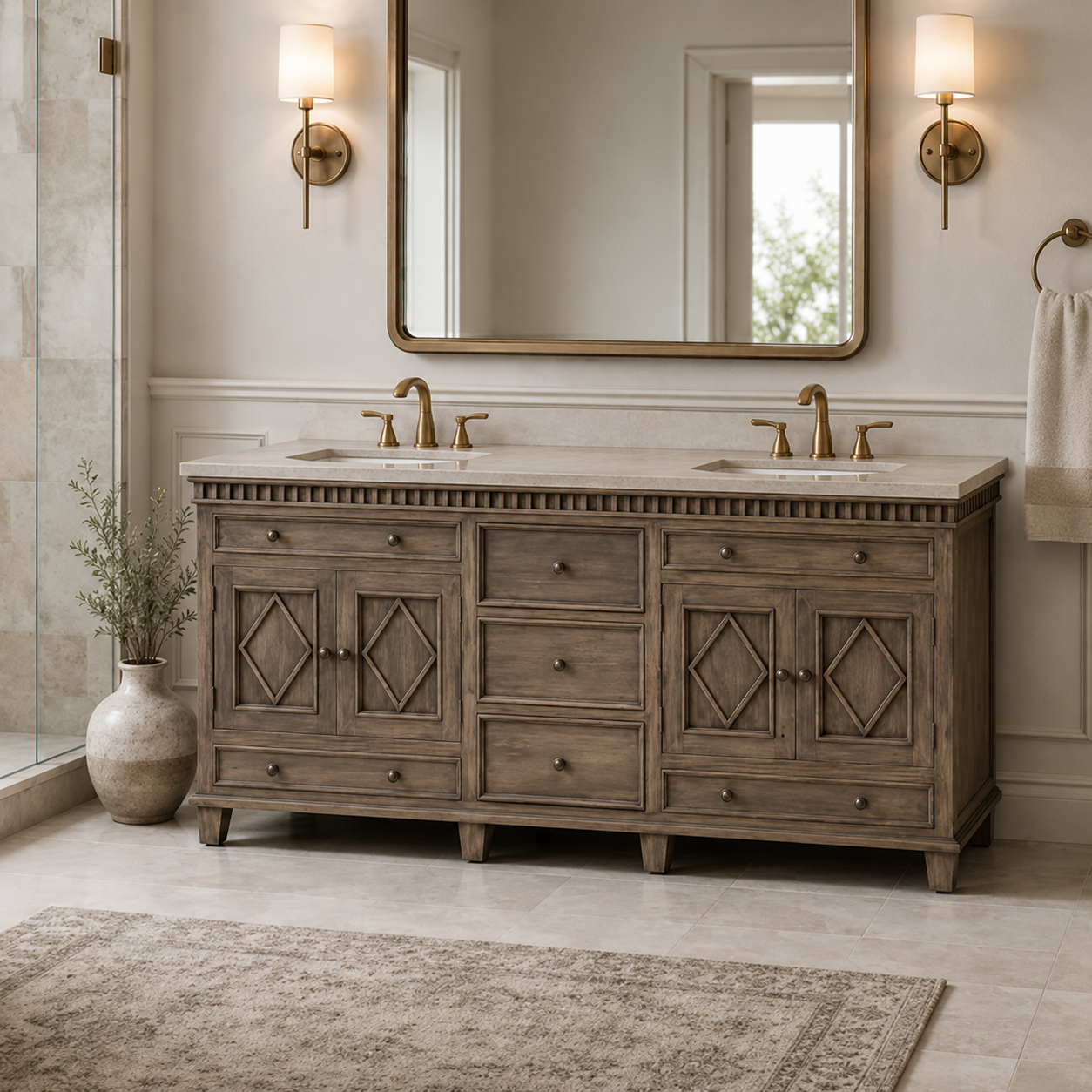 Double-Sink Bathroom Vanities