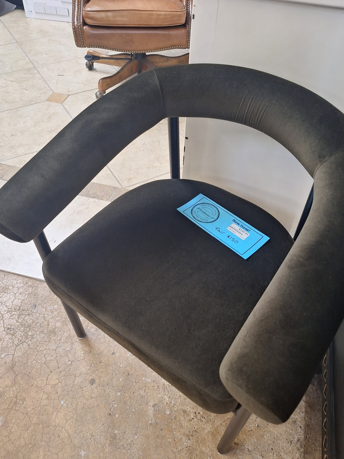Modern Dining Chair Dark Brown Pair