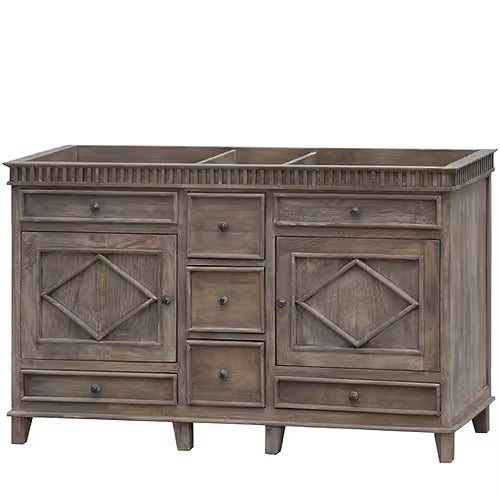 Lancaster  58" Distressed Wood No Top