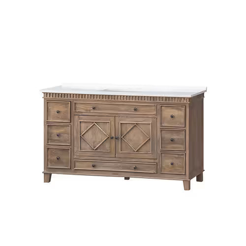 Lancaster 60" Distressed Wood Single Bowl