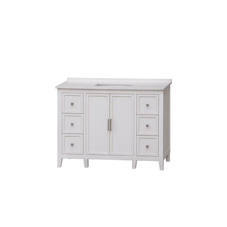 Aspen 48" White Distressed No Top