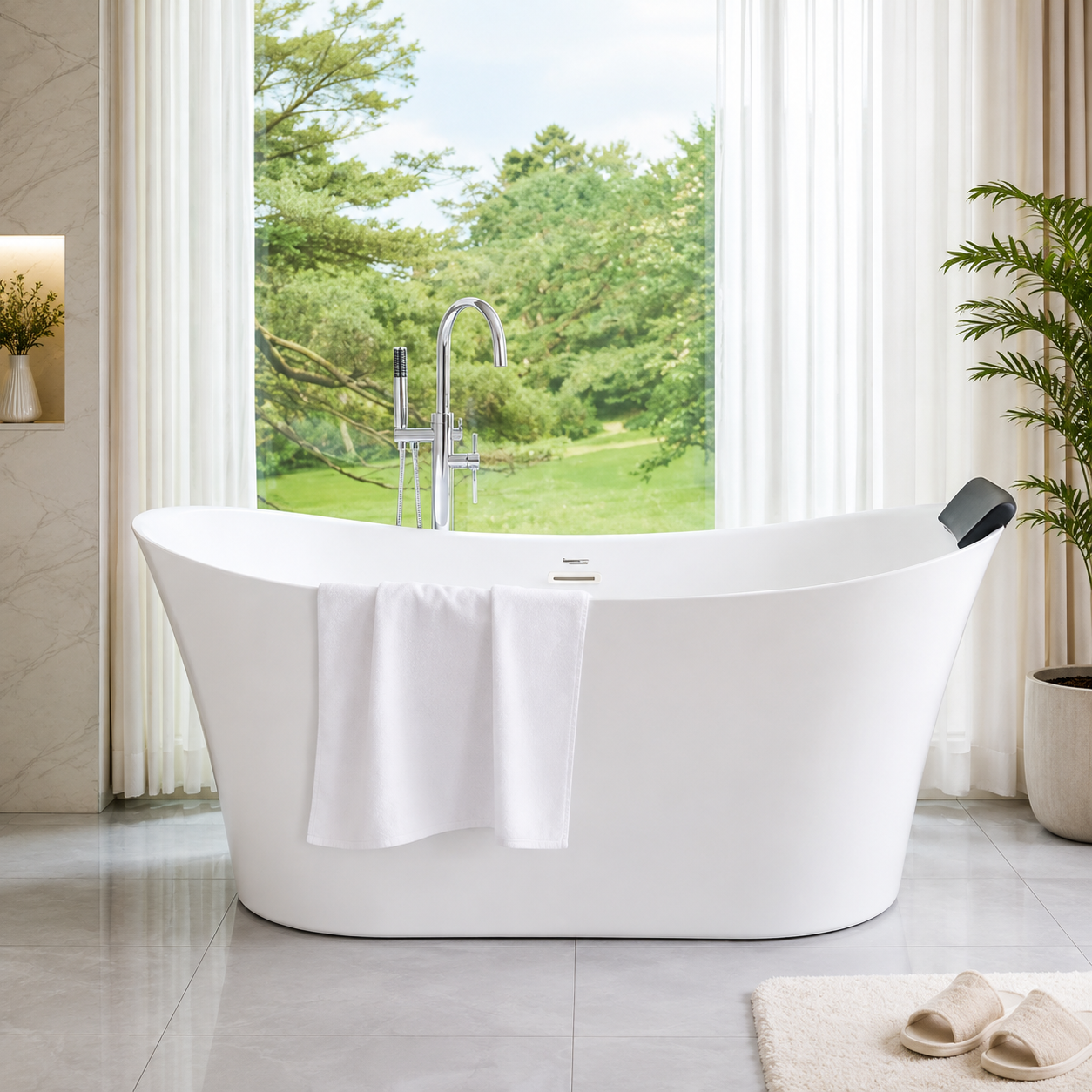 67-Inch Freestanding Bathtub