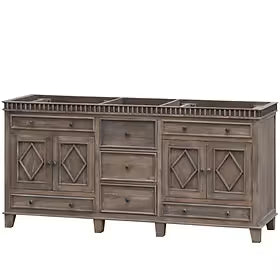 Lancaster  72" Distressed Wood No Top