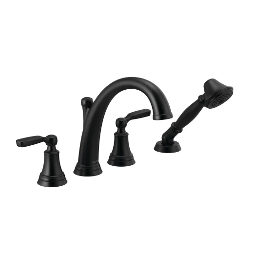 Woodhurst Black Roman Tub with Handheld